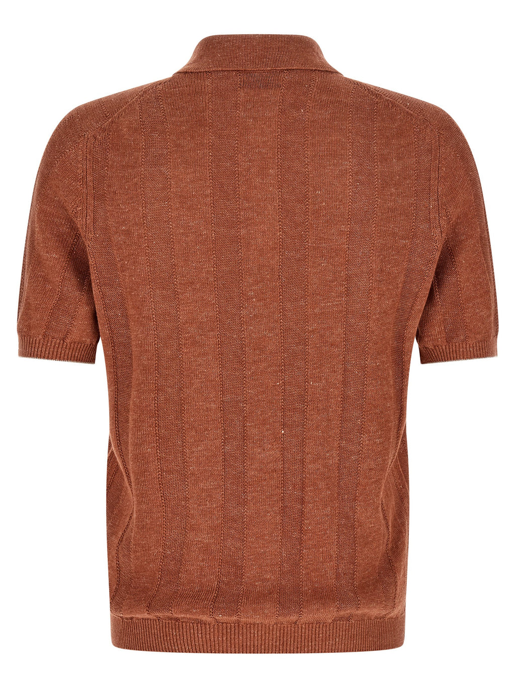 Brunello Cucinelli Orange Linen Polo Shirt