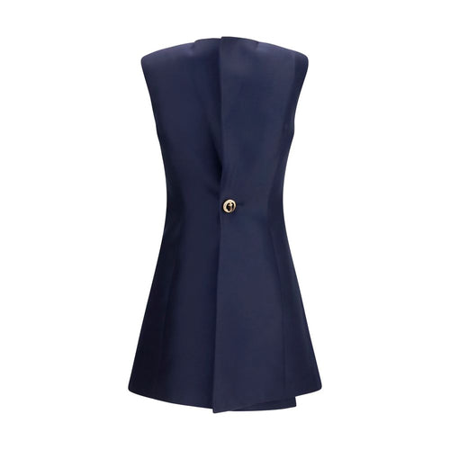 Balenciaga Blue Wool Oves Aries Freizeitkleid