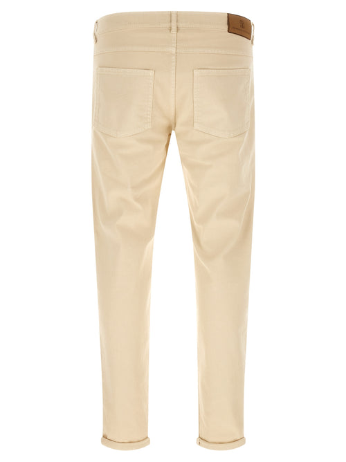 Brunello Cucinelli Beige Jeans mit geradem Bein aus Baumwolle