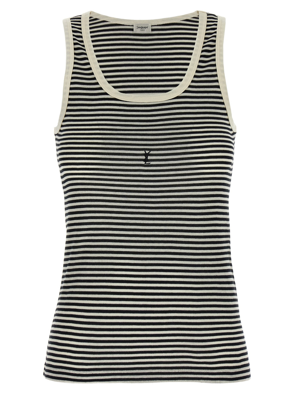 Saint Laurent Bicolor Cotton Tank Tops