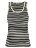 Saint Laurent Bicolor Cotton Tank Tops