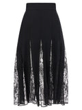 Dolce & Gabbana Black Silk Midi Skirt