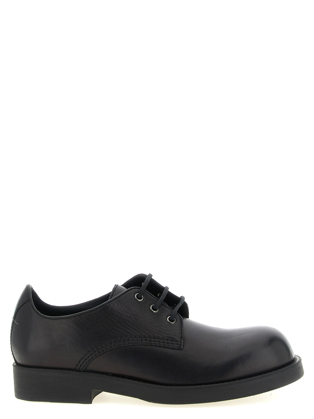 MM6 Maison Margiela Black Cowhide Oxfords And Derbies