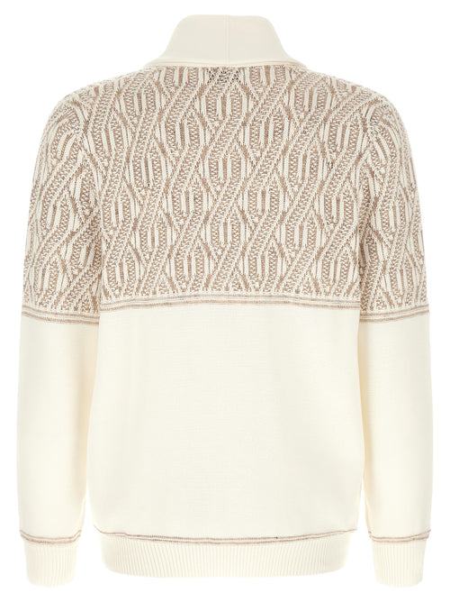 Brunello Cucinelli Beigefarbener Cardigan aus Baumwolle