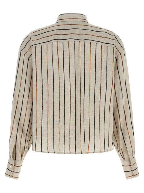 Brunello Cucinelli Beige Leinenbluse