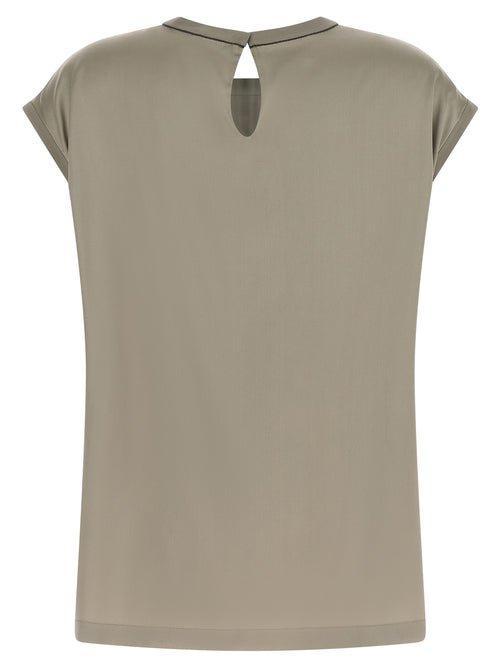 Brunello Cucinelli Bicolor-Seidenbluse