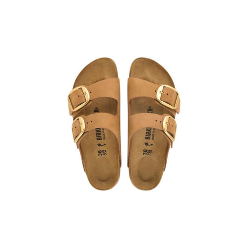 Birkenstock Braune Leder-Flachsandalen