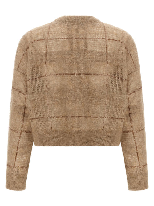 Brunello Cucinelli Beigefarbener Cardigan aus Wolle