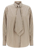 Brunello Cucinelli Beige Cotton Blouse