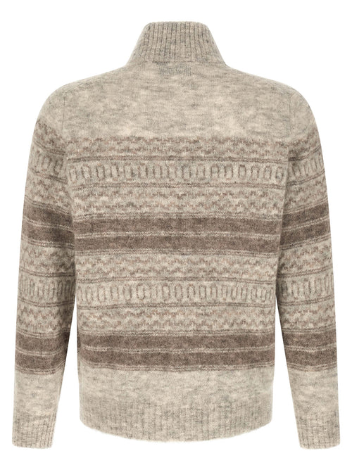 Brunello Cucinelli Beiger Alpaka-Leder Cardigan