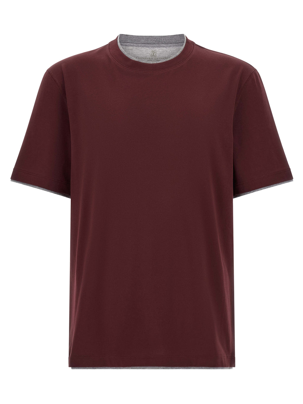 Brunello Cucinelli Bordeaux Cotton T-Shirt
