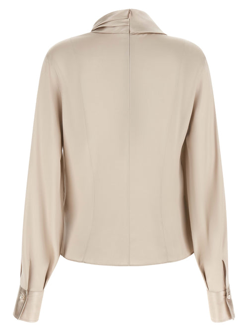 Brunello Cucinelli Beige Seidenbluse