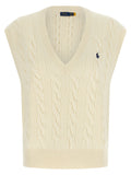 Polo Ralph Lauren White Wool Sleeveless Jacket