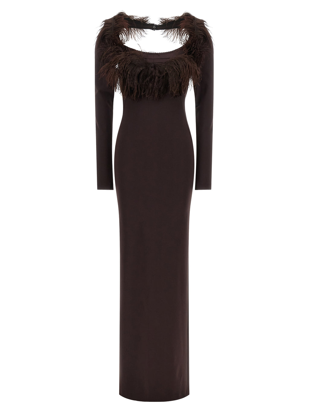 The Attico Brown Viscose Long Dress