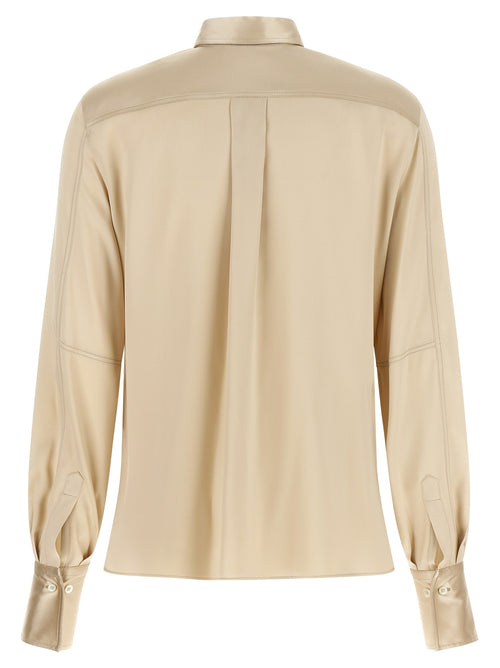 Brunello Cucinelli Beige Seidenbluse