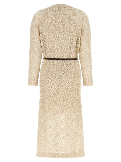 Brunello Cucinelli Beiges Polyamid-Midikleid