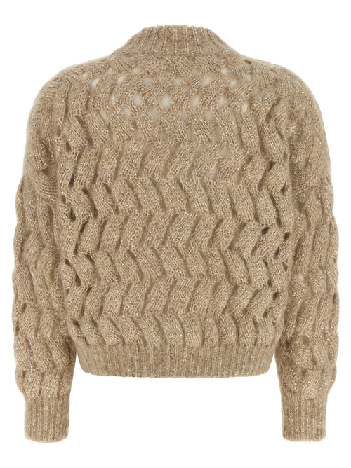 Brunello Cucinelli Beigefarbener Cardigan aus Wolle
