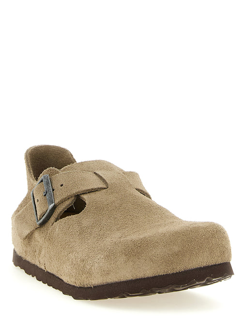 Birkenstock Clogs aus beigem Wildleder