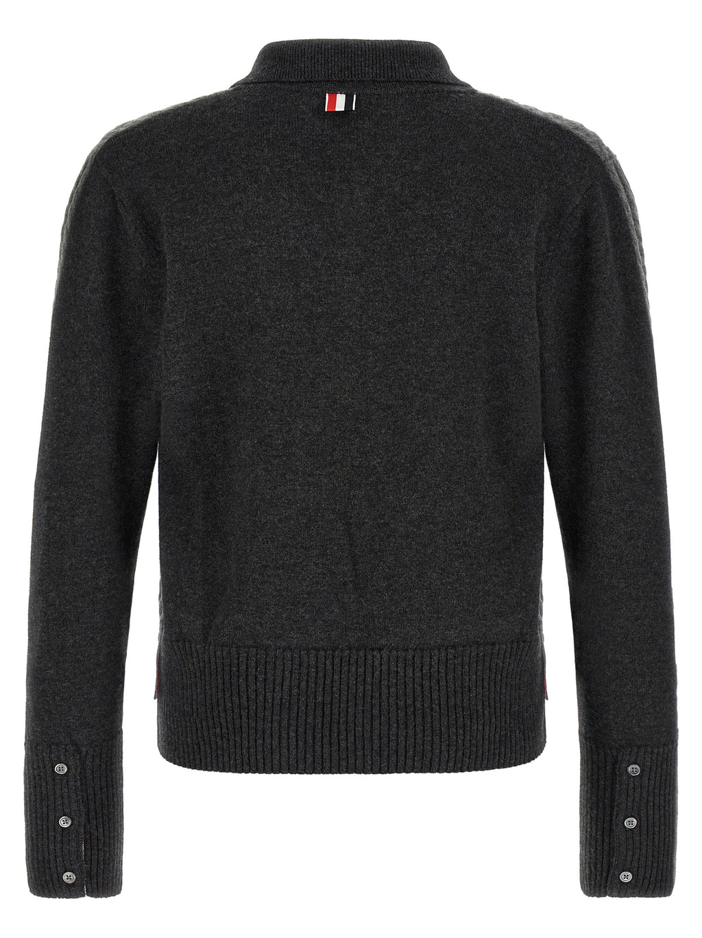 Thom Browne Gray Virgin Wool Polo Shirt