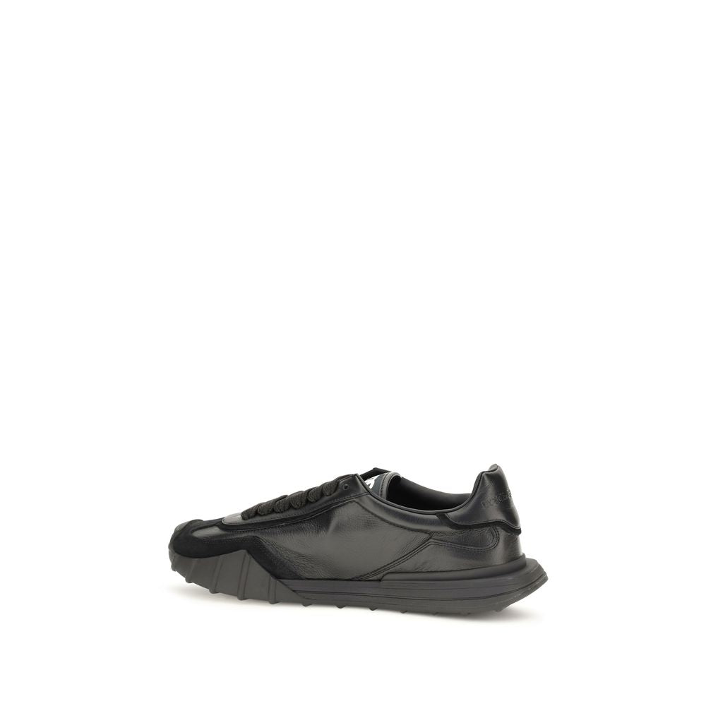 Dolce & Gabbana Schwarze Athletische Sneakers aus Kalbsleder
