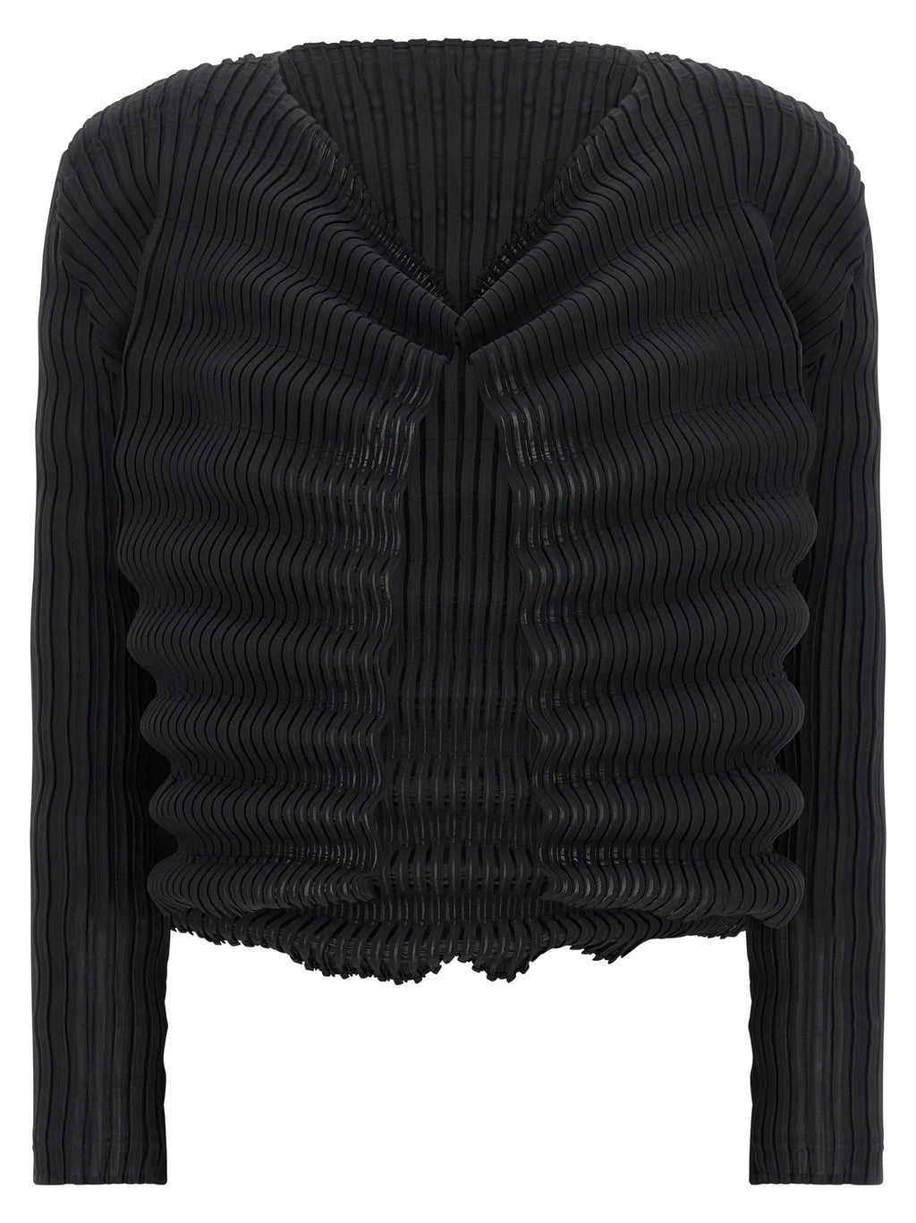 Issey Miyake Black Polyester Cardigan
