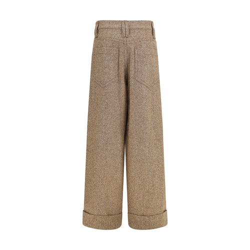 Brunello Cucinelli Beigefarbene Freizeithose Aus Wolle Von Oves Aries