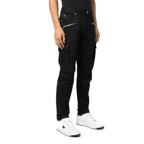 Balmain Cargohose aus schwarzer Baumwolle