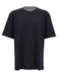 Brunello Cucinelli Blue Cotton T-Shirt