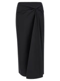 Max Mara Black Cotton Midi Skirt