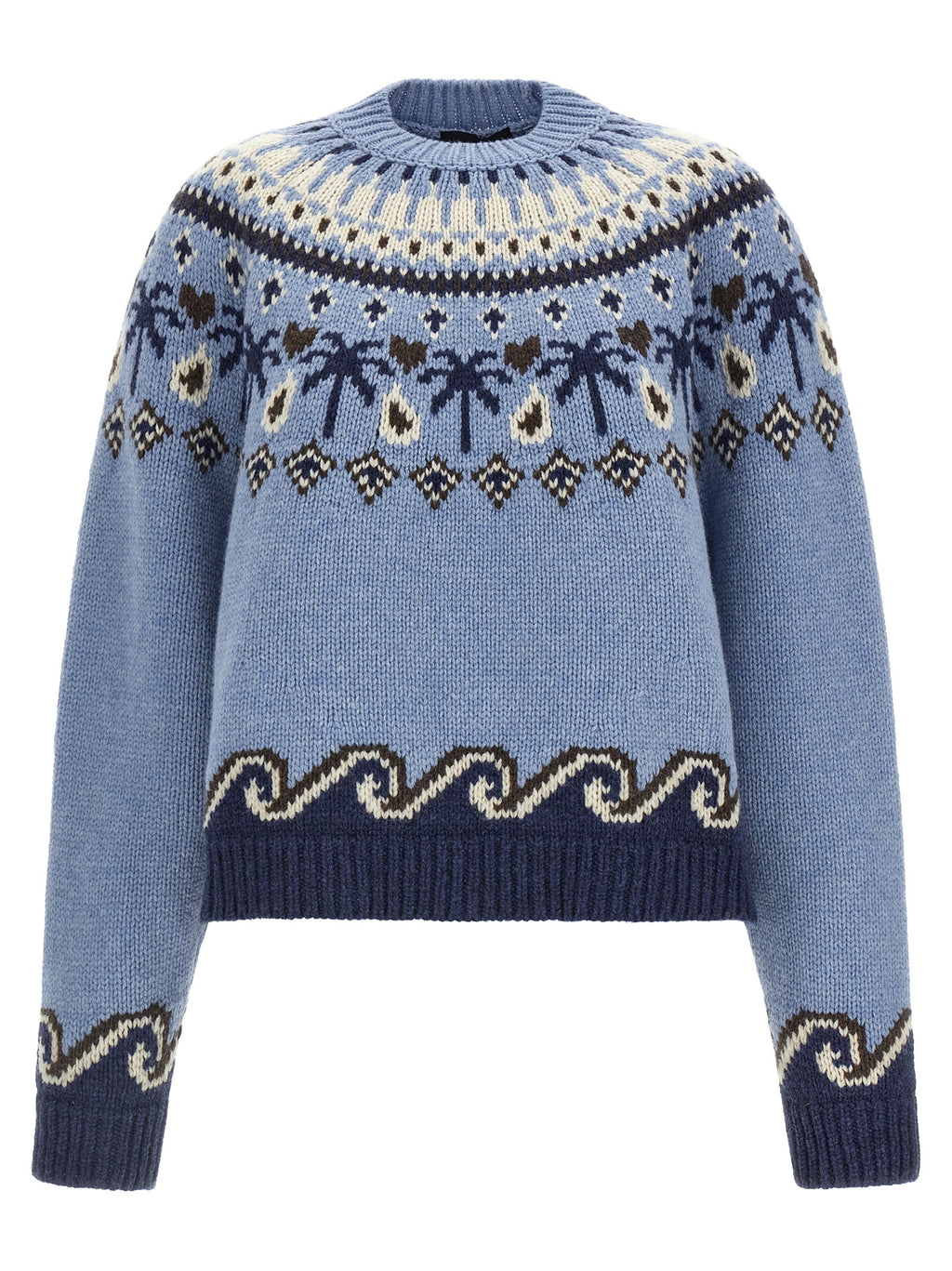 Alanui Blue Virgin Wool Cardigan