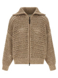 Brunello Cucinelli Beige Elastane Cardigan