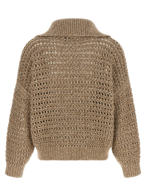 Brunello Cucinelli Beiger Elastan-Cardigan