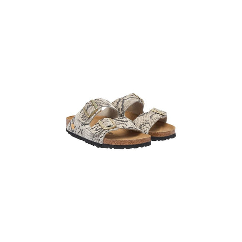 Birkenstock Sandalen Flach Grau Leder