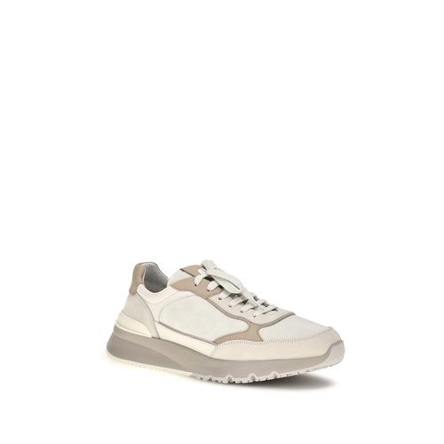 Brunello Cucinelli Beige Kalbsleder Bos Taurus Athletic Sneakers