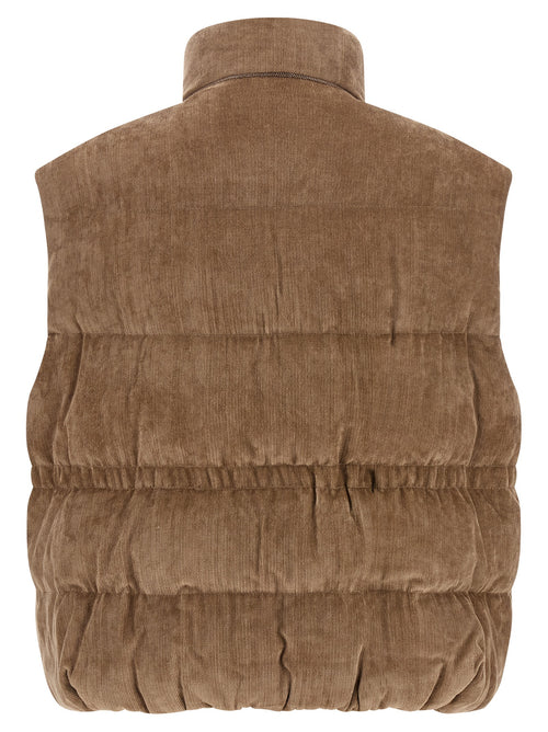 Brunello Cucinelli Beige Viskose Ärmellose Jacke