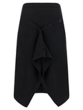 Lemaire Black Wool Midi Skirt