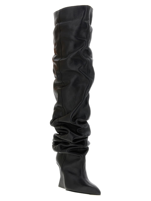 Balmain Schwarzes Overknee-Modell aus Kalbsleder