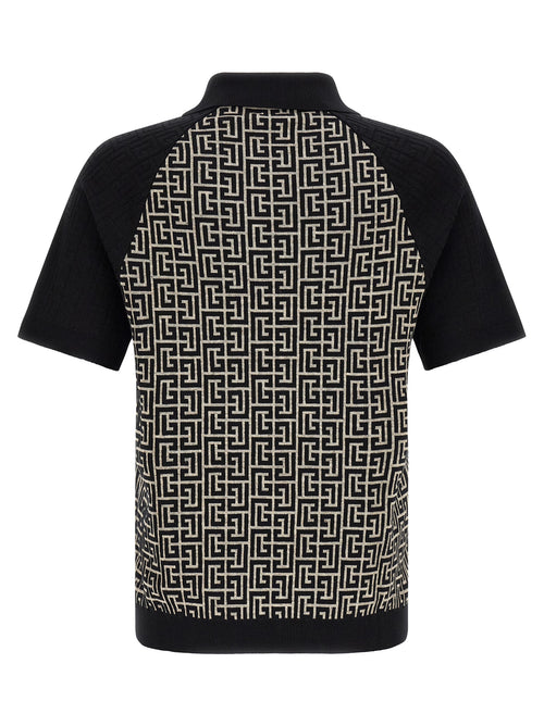 Balmain Bicolor Cotton Polo Shirt