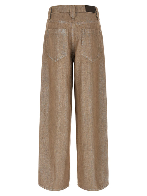 Brunello Cucinelli Beige Cotton Relaxed Fit Jeans