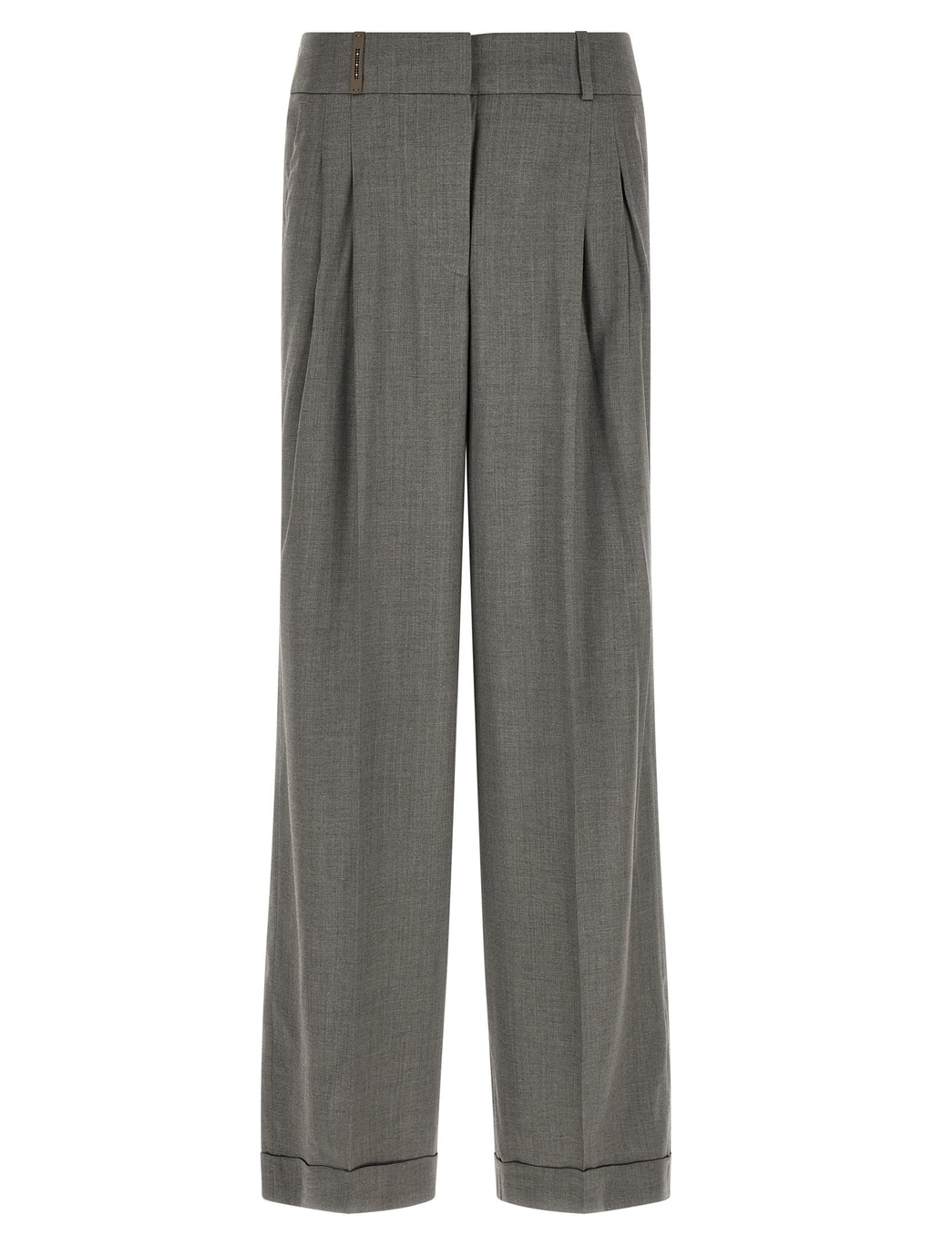 Peserico Gray Virgin Wool Casual Pants