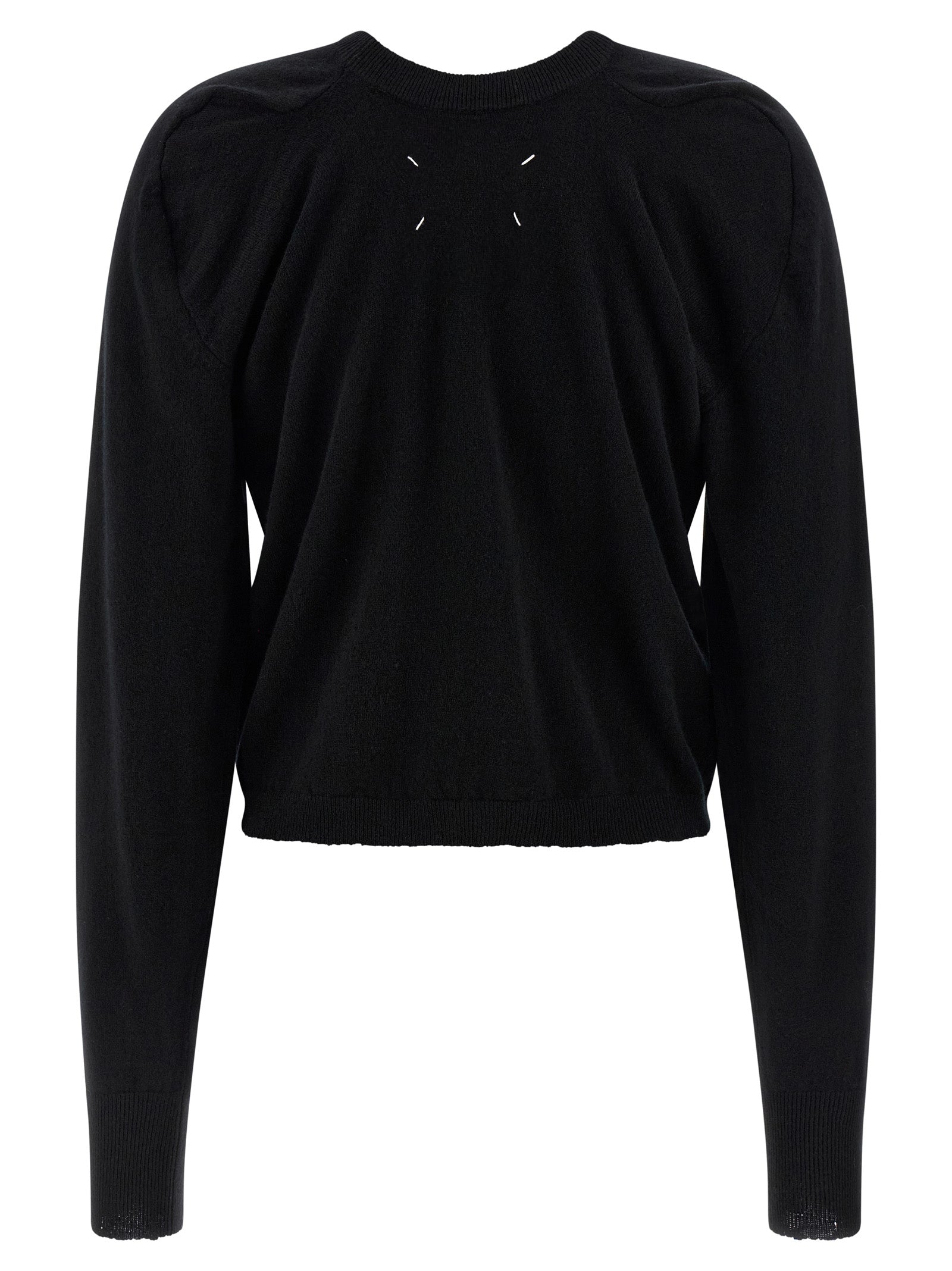 Maison Margiela Schwarze Strickjacke aus Schurwolle