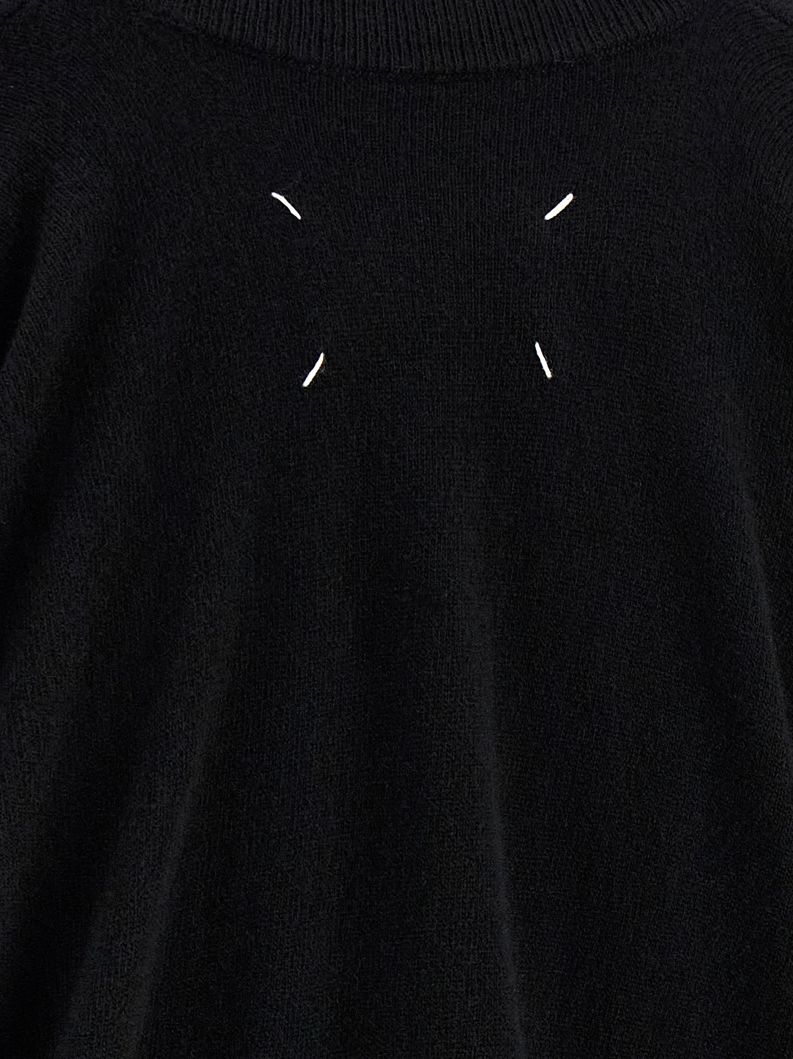Maison Margiela Schwarze Strickjacke aus Schurwolle