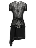 The Attico Black Polyamide Short Dress