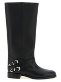 PINKO Black Cowhide Over The Knee