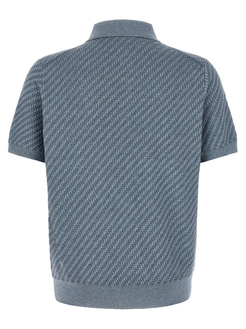 Brioni Blue Cotton Polo Shirt