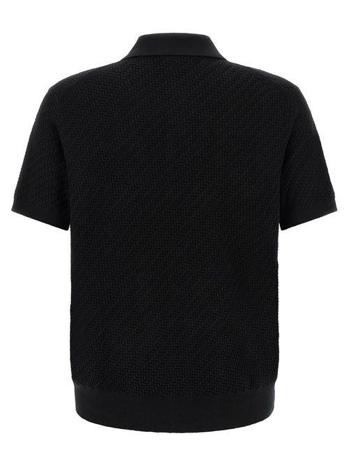 Brioni Black Cotton Polo Shirt