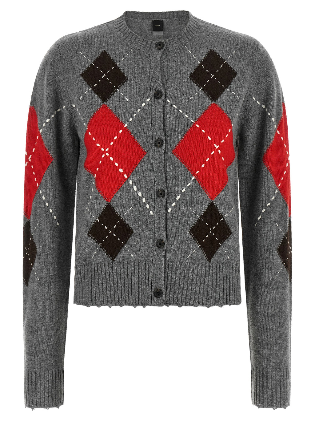PINKO Gray Wool Cardigan