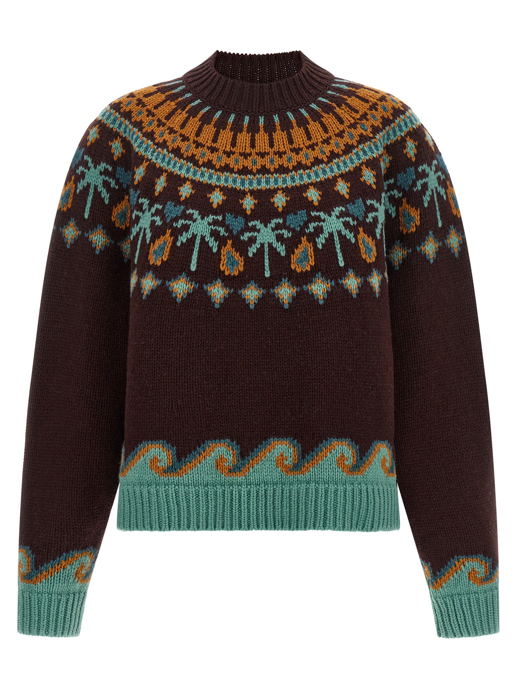 Alanui Brown Virgin Wool Cardigan