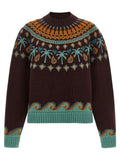 Alanui Brown Virgin Wool Cardigan