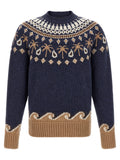 Alanui Blue Virgin Wool Cardigan